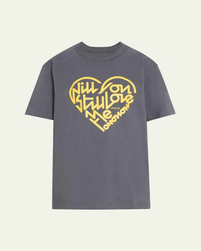 Heart Typographic Cotton T-Shirt